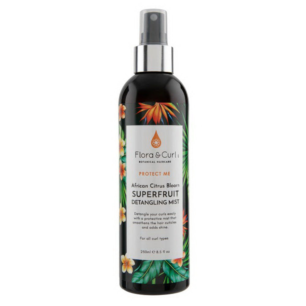 Flora and Curl Citrus Superfruit Hair Detangling Mist Hydrates and Adds Shine 8.5Oz (250ml)
